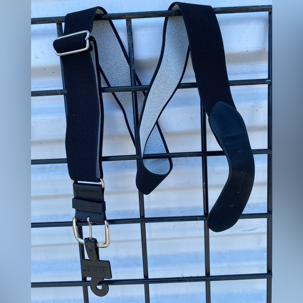 Black Elastic “The helix” adult/youth adjustable belt with Silver Hardware